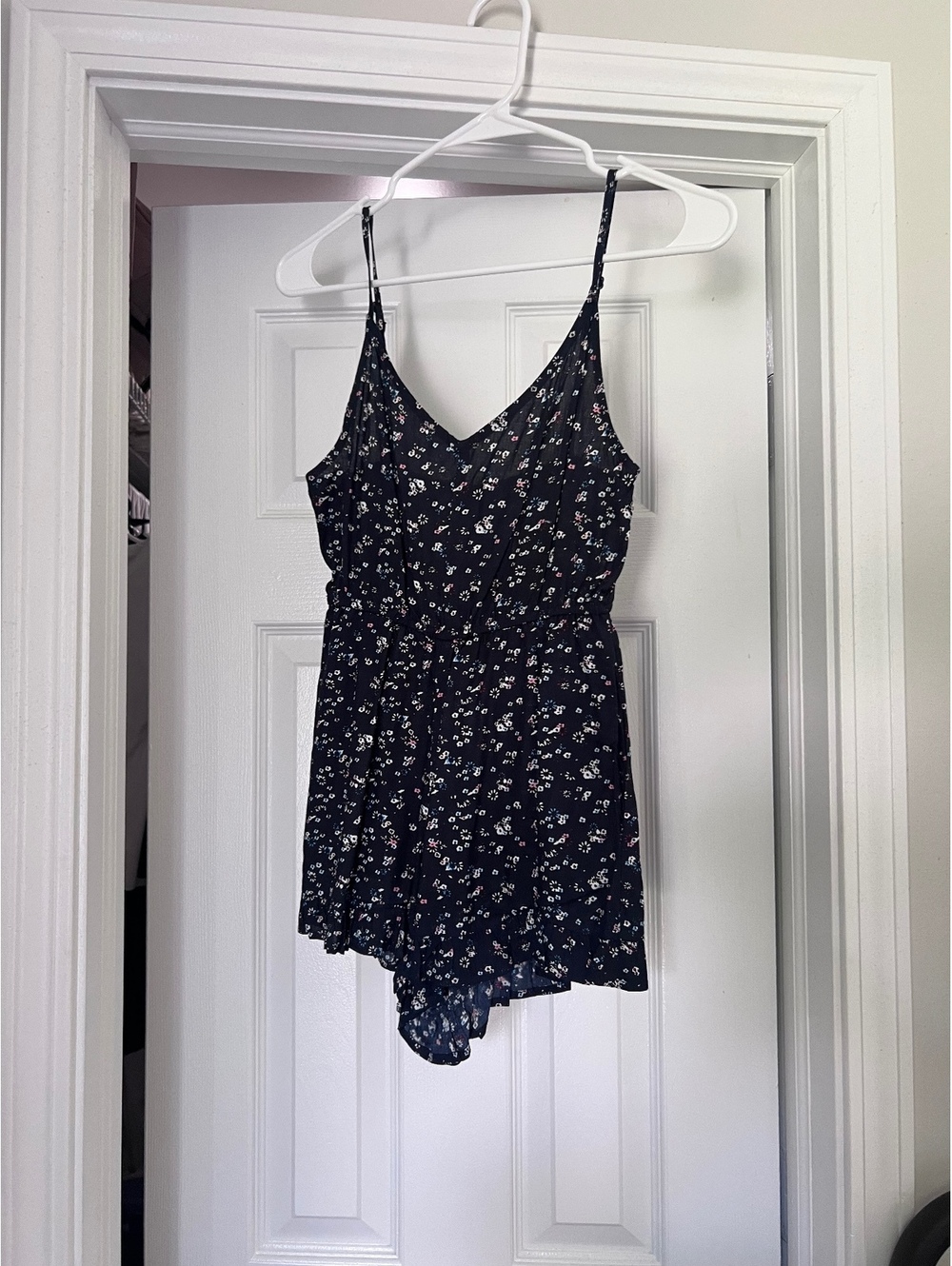 Brave Soul London Women's Black Floral Print Romper with Adjustable Straps